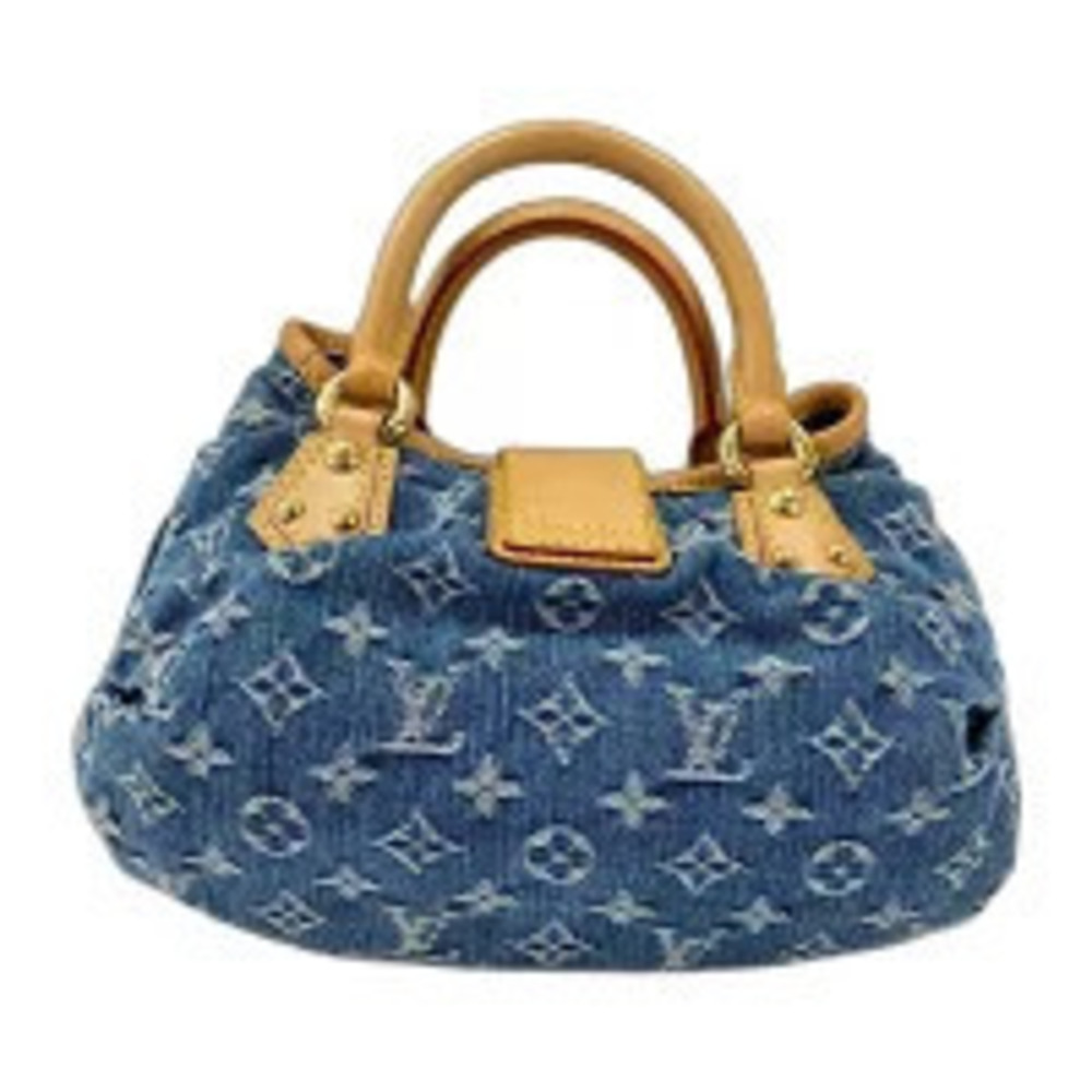Louis Vuitton Pleaty Denim Handbag Blue